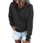 European and N Women's Long-sleeved Loose Casual Hooded Drawstring Pocket Hoodie - Matrix Studios