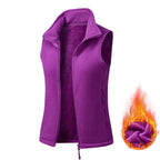 Autumn Winter Polar Fleece Vest Women's Windproof Outdoor Warm Sleeveless  Coat 2025 Plush Stand Collar Casual Waistcoat - Matrix Studios