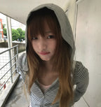 Tonngirls Y2k Japanese Hoodies Women Long Sleeve Striped Sweatshirt Streetwear American Striped Hoodies With Zipper E-girls - Matrix Studios