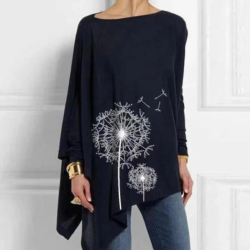 Cotton Irregular Women Blouses Shirt 2022 Autumn Female Solid Pullover Tops Casual O Neck Long Sleeve Blouse Ladies Tunic Blusas - Matrix-studios.com