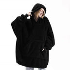 New Winter Women Double-faced Fleece Hoodie Blanket Oversize Large Pocket Warm Couple Loose Sweatshirts Women And Men Robe - Matrix Studios
