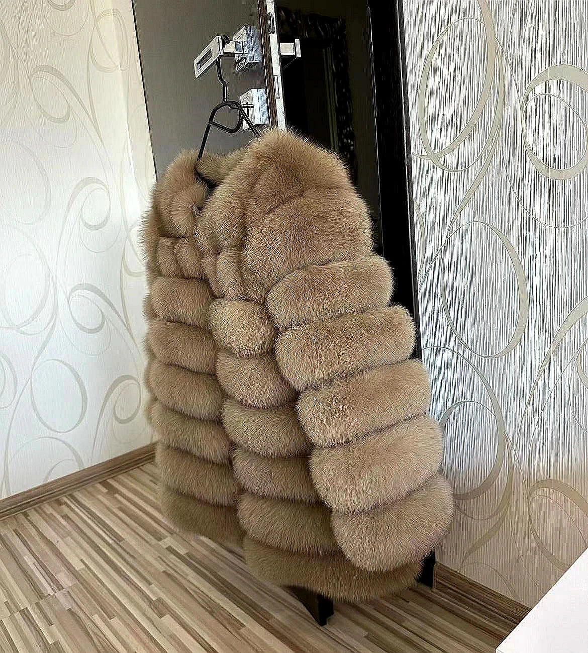 70CM 4in1 New Fast Shipping New Fashion Women Fashion Real Natural Fox Fur Long Coat Jacket for Winter Warm Over Coat - Matrix Studios