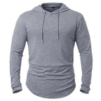 Men's Lightweight Athletic Hoodies Long Sleeve Workout Sport Hooded Shirt Casual Gym Running Jogger Shirt Pullover Sweatshirt - Matrix Studios