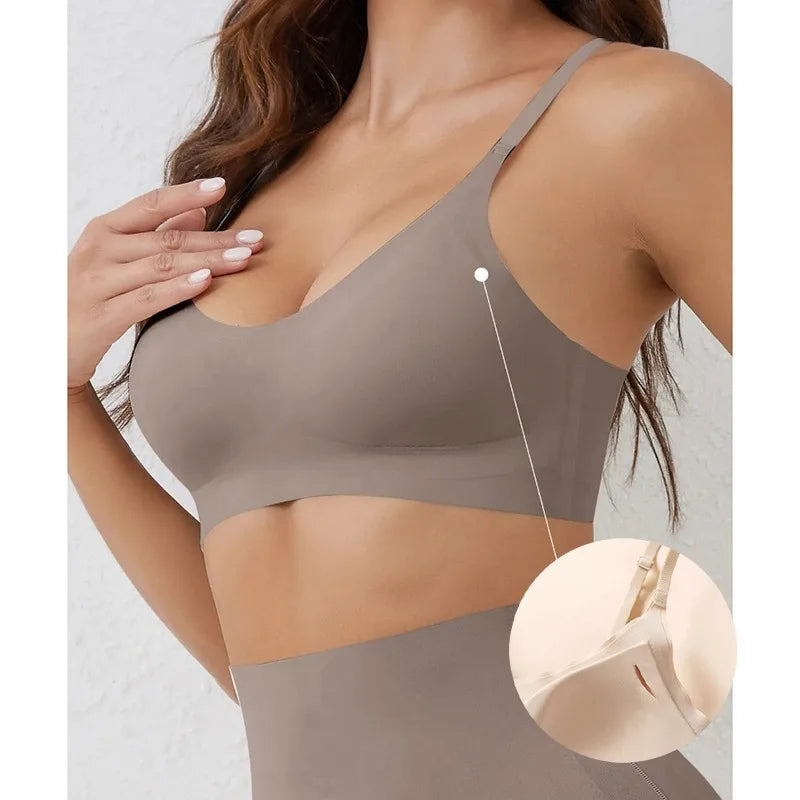 Soft Support Seamless Underwear Comfortable Gathering No Steel Ring Collection Light Thin Breathable Bra Style - Matrix Studios