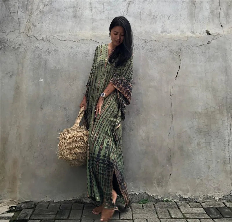 Women Beachwear Long Beach Coverups Kaftan Casual Caftan Dress Swimwear Cover Ups - Matrix Studios