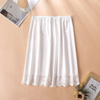 Thin Ice Silk Modal Female Half Length Skirt Lace Anti-Penetrating Underskirt Anti-glare Mesh Flower Innerwear Short Skirt Women - Matrix-studios.com