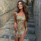 Avrilyaan Colorful Diamond Pattern Sequin Slit Sexy Dress Women 2025 Elegant Party Dress Backless Mini Summer Dress Vestidos - Matrix-studios.com