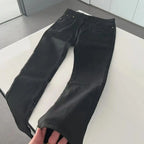 Spring Autumn 2025 New Splicing Cutting Elastic Waist Large Size Boys Washed Loose Wide Leg Big Pocket Scimitar Drawstring Jeans - Matrix Studios