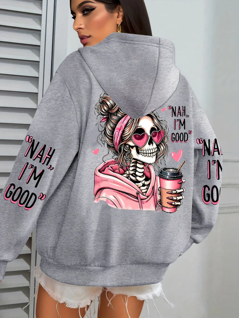 Expensive Talks Back Funny Printing Womens Hoodie Loose Multicolor Pullovers Fleece Autumn Sportswear Casual Pocket Hoody - Matrix Studios