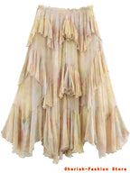 French Style Floral Lace A- Line Skirt Spring Autumn Women's New Style Ruffled Skirt Printed Half-length Skirt Polyester Fibe - Matrix-studios.com