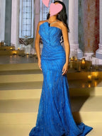 Customized High Quality Evening Dresses Elegant Vintage Sweet Sexy Pink Mermaid Beads Lace Formal Occasion Long Dress Sparkle - Matrix-studios.com