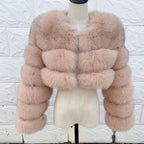 QUEENTINA Real Fox Fur Coat 30cm Women'S New Fashion Winter Leather And Skin White Clothing Natural New In Coats & Jackets - Matrix Studios