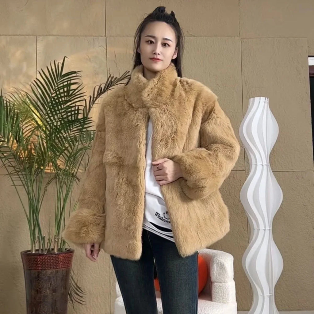 Fancy Rani Real Fur Coat Women Natural Rabbit Winter Jacket Leather And Fur Women's Long Clothing Female Outerwears With 2025 - Matrix Studios