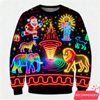 Fake Neon Light 3D Printed Ugly Xmas Sweater For Women Men Clothes Merry Christmas Snowman Funny Santa Jesus Pullovers Tracksuit - Matrix Studios