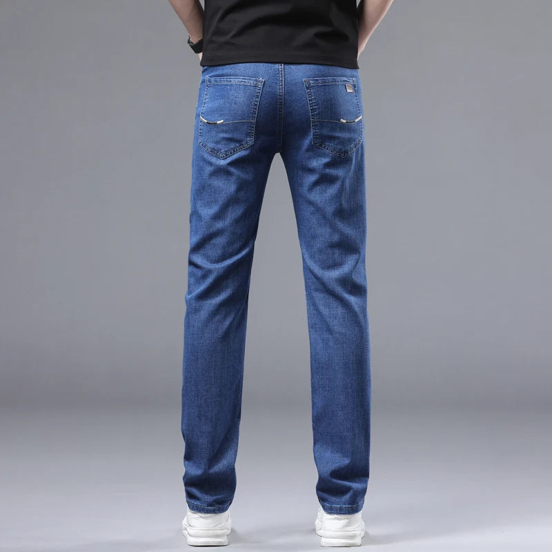 Wthinlee 8 Models Spring Autumn Business Jeans Men Casual Straight Stretch Fashion Classic Work Denim Trousers Brand Clothing - Matrix Studios