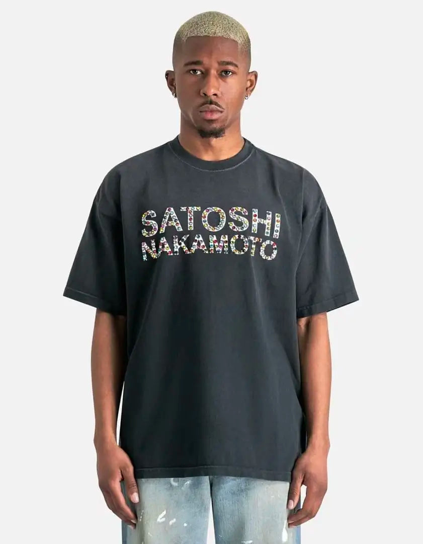 2026ss Satoshi Nakamoto Logo Printed Diamonds Patched Women Men T shirts tees Hiphop Oversized Men Casual Cotton T shirt - Matrix-studios.com