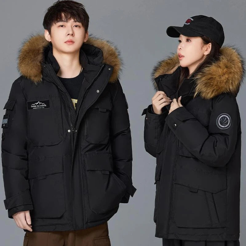 New Winter Mens Hooded Fur Collar Duck Down Coats High Quality Waterproof Coats Fashion Parkas Male Casual Warm Down Jackets - Matrix Studios