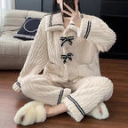 2Pcs/set women's pajamas autumn and winter students home wear padded and thickened warm princess clothes women's clothing - Matrix-studios.com