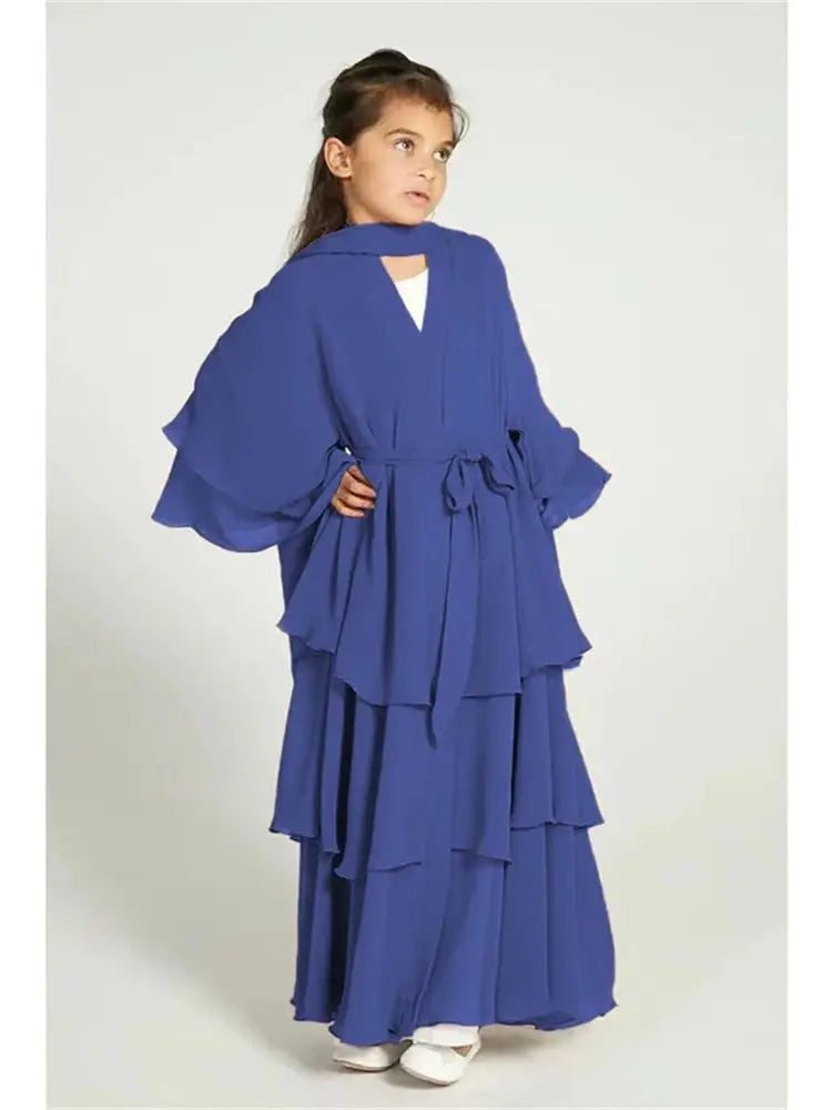Ramadan Niqab Khimar Chiffon Kids Muslim Abaya Dubai Turkey Islam Dress Prayer Clothes For Women Kebaya Robe Femme Musulmane - Matrix-studios.com