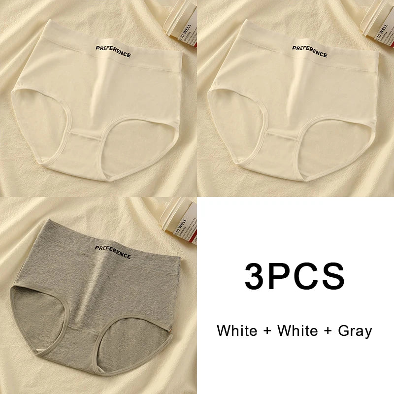 3PCS/set Color Panties Cotton Women Comfortable High-waist Underwear Soft Lingerie Breathable Female Panty Fitness Sports Briefs - Matrix Studios