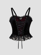 Y2K Gothic Style Sexy Top Fashion Sleeveless Waistcoat Backless Lace T-shirt Women Elegant Retro Underwear  Summer Outwear - Matrix-studios.com
