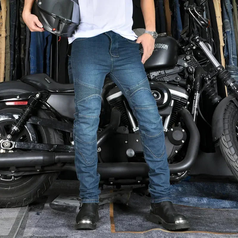 Men's Motorcycle Riding Jeans Pants, Anti-Skid Abrasion Resistant All-Weather Classic Fit Race-Ready Biker Gear - Matrix Studios