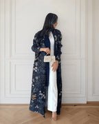 Fold Elegant Vintage Print Open Front  Miyake Abaya, Lightweight Flowy Loose Fit Women's Modest Fashion Long Kimono Cardigan - Matrix-studios.com