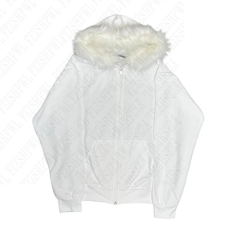 Millennial Y2K Vintage Spice Girl Slim Waist Pink Zipper Hooded Hoodie Jacket Female Autumn/Winter Design Sense Woolly Hat - Matrix Studios