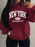 New York City Brooklyn Creative Letter Printed Female Hoodies Multicolor Loose Hoody Y2K Street Sportswear Fleece Hoodie Unisex