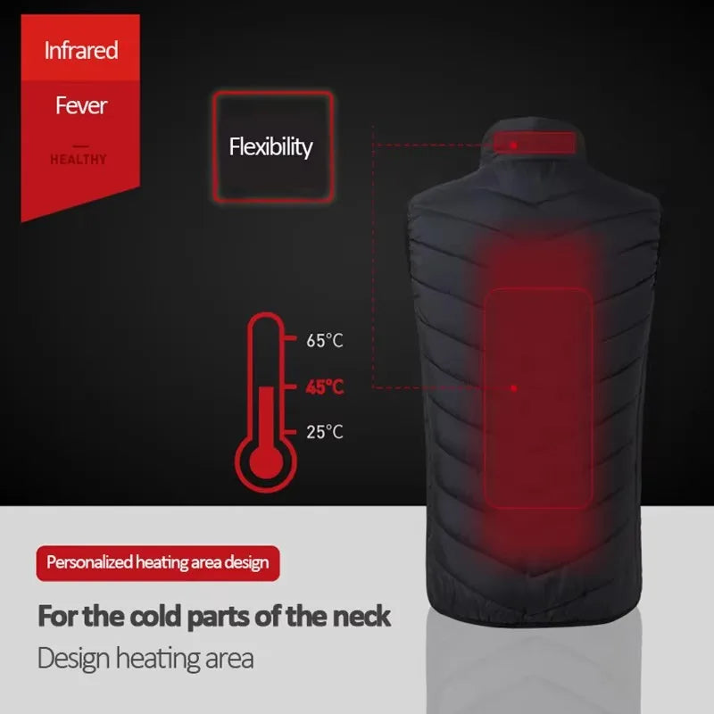 21 Heated Vest Zones Electric Heated Jackets Men Women Sportswear Heated Coat Graphene Heat Coat USB Heating Jacket For Camping - Matrix Studios