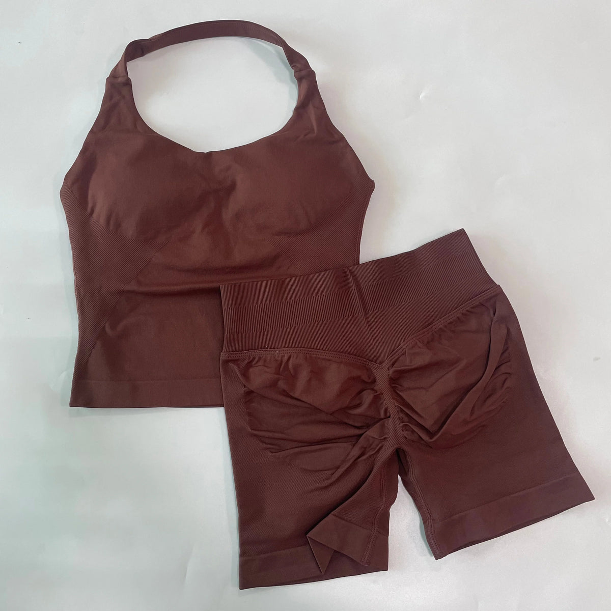 1-2pcs Gym Set Women Backless Tank Tops High Waist Scrunch Seamless Shorts High Waist Yoga Leggings Workout Sets Gym Suit - Matrix-studios.com