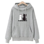 2024 Autumn Hoodie Women's Casual Hooded Sweatshirt Creative Hoodie Matching Streetwear Cute Cat Pattern Monogram Hoodie CYXX077 - Matrix Studios