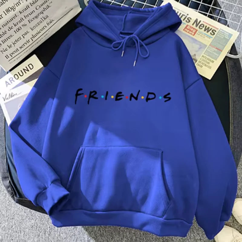 Women Friends Print Hoodie Long Sleeve Pullover Fashion Clothing Casual Solid Color Female Spring Autumn Fashion Streetwear - Matrix Studios