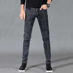 Fashion Mens Slim Fit Denim Pencil Pants High Quality Black White Skinny Stretch Jeans Mens High Street Jeans Four Season - Matrix Studios