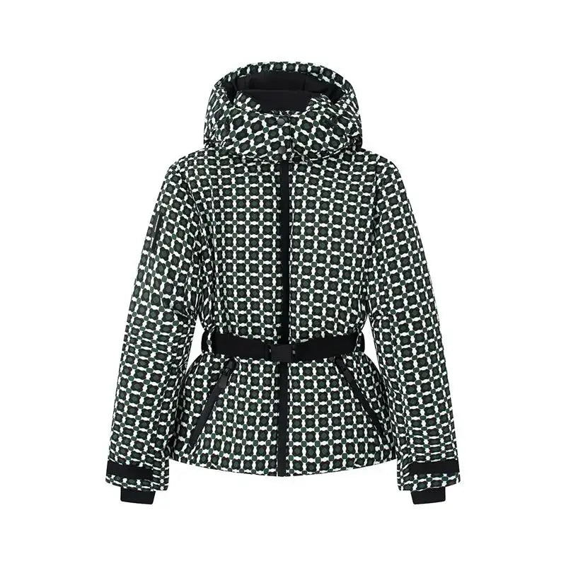 Casual Fur-Trimmed Hooded Ski Suit Women Fashion Belted Slim Full Sleeve Warm Jumpsuits Female 2026 Winter Snow Bodysuit Lady - Matrix Studios