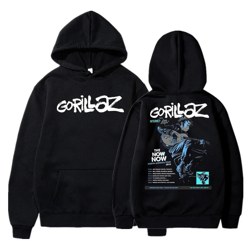 The Autumn and Winter Pullovers Long Sleeve Loose Soft Sweatshirt Streetwear Coat Gorillaz Printing Women and Men Hoode - Matrix Studios