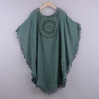Fashion Knitted Sunflower Beach Cover Up Large Size Hollow Out Bathing Suit Fringe Tunic Beachwear Women - Matrix Studios