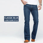 LGRG Mens Boot Cut Jeans Slightly Flared Slim Fit Blue Black Trousers Designer Classic Male Stretch Denim Pants - Matrix Studios