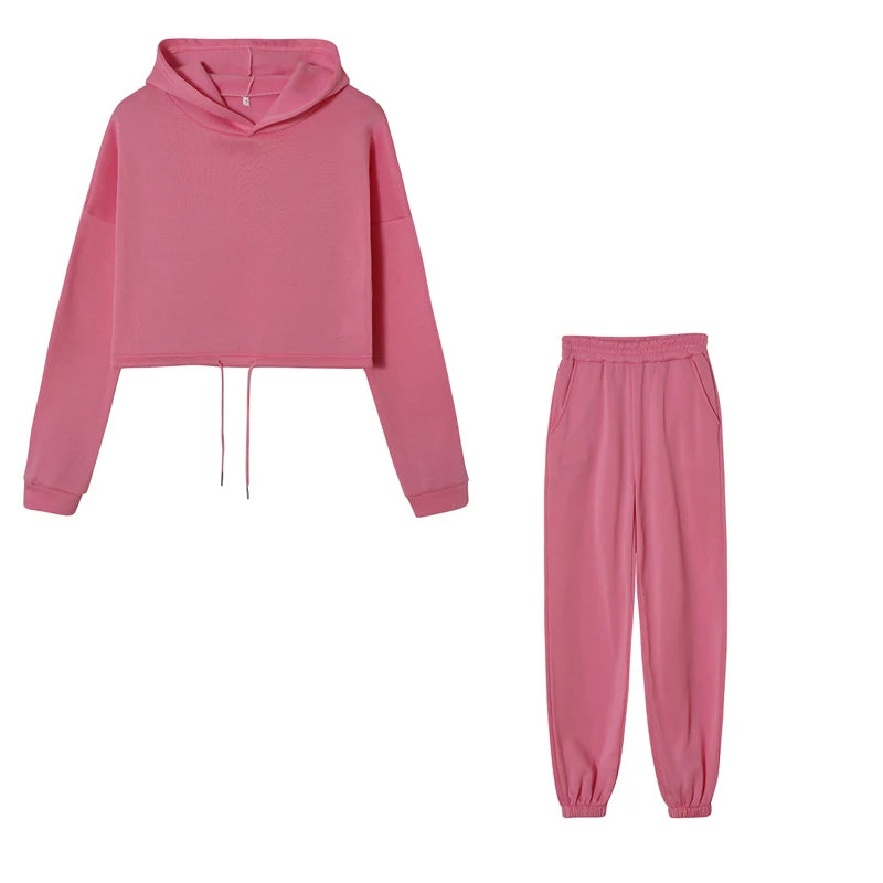 Fashion Trend Women's Wear, Long-sleeved Sports Casual Suit Waist Two-piece Set - Matrix-studios.com