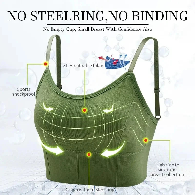 Backless Sportswear Woman Gym Sports Bra Seamless Womens Underwear Adjustable Shoulder Strap Inner Padded Yoga Vest Bralette - Matrix Studios