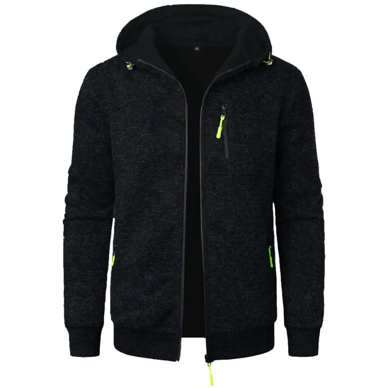 New Streetwear Men's Long Sleeve Sweatshirts for Men Zipper Hooded Oversize Winter Warm Jacket Coat Outdoor Tracksuit Men - Matrix Studios