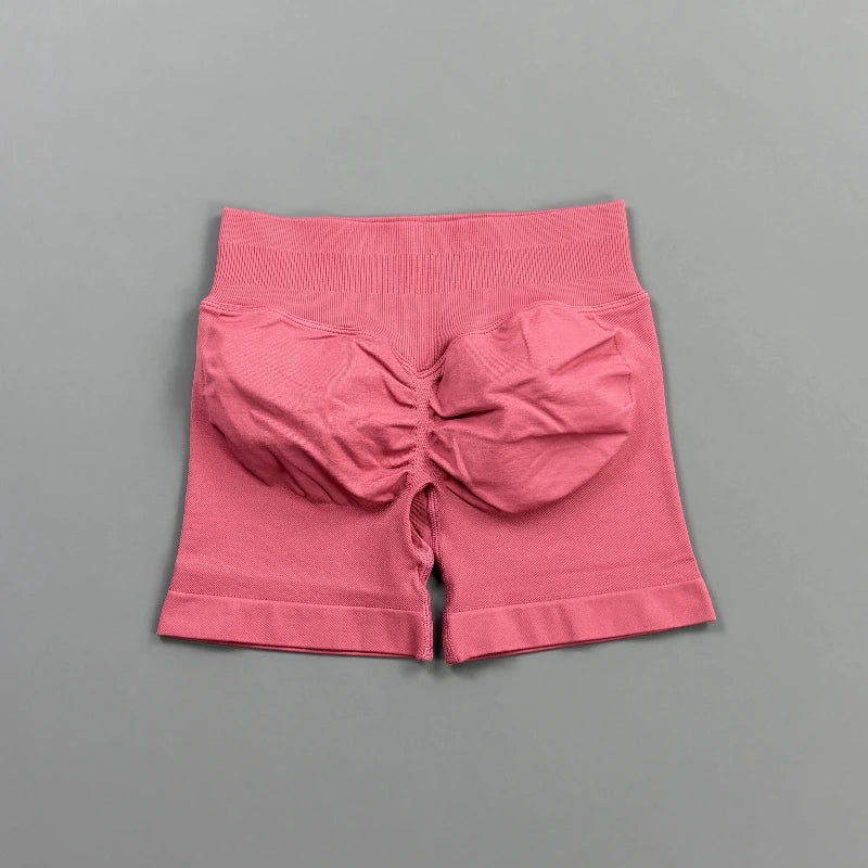 HISTELLO Gym Shorts 4.5" Women Fitness Sports Biker Shorts Low Waist Running Pants Workout Scrunch Butt Yoga Seamless Leggings - Matrix-studios.com