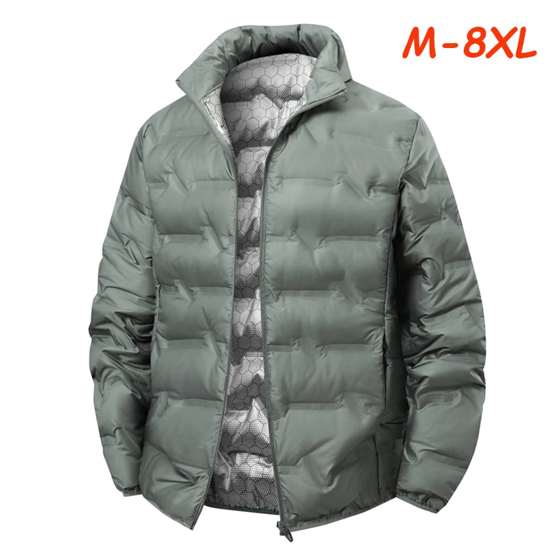 Men Winter New White Duck Down Jacket Warm Thick Stand Collar Windproof Puffer Jacket High Quality Waterproof Jacket Male 8XL - Matrix Studios