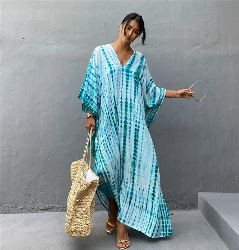 Plus Size Women Beachwear Long Beach Coverups Kaftan Casual Caftan Dress Swimwear cover ups - Matrix Studios
