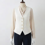 Women's Formal Business Vest Sleeveless Tailored Button Up Waistcoat Professional Office Outerwear Top Slim Fit Professional - Matrix Studios