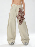 Women's Apricot Wide Jeans Vintage Harajuku Y2k Baggy Denim Long Pants Japanese 2000s Style Denim Trousers Oversize Clothes New - Matrix-studios.com
