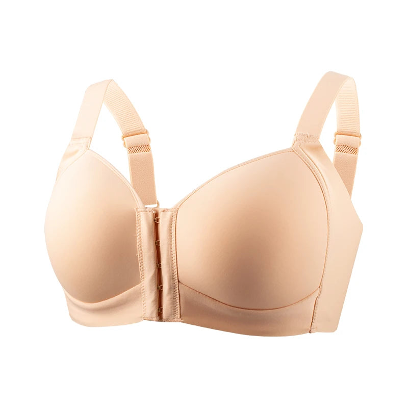 FallSweet Women's Front Closure Bra Plus Size Wireless Bralette Thin Cup Comfortable Underwear Mom Lingerie Seamless Brassiere - Matrix Studios