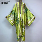 WINYI Summer New Fashion Print Women Cardigan Loose Long Dress Elegant Party Boho Maxi Beach Holiday Cover Up Kimonos Kaftan - Matrix Studios