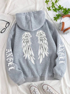 Beautiful Angel Wings Printed Hoodies Women Warm Comfortable Casual Hoodie Fashion Classic Hoody Loose Original Basic Clothes - Matrix Studios