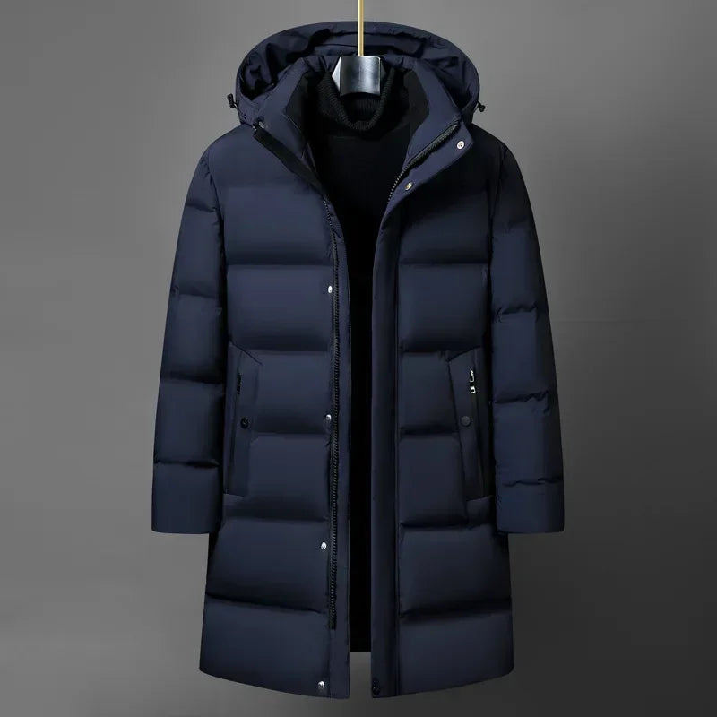 Canada Fashion Winter Jacket for Men Down Coat Parka Men's White Goose Down Jacket Collar Hooded Warm Thick Long Padding M-4XL - Matrix Studios